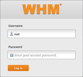 The WHM login.
