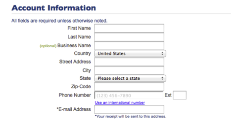 Signup: Account Information