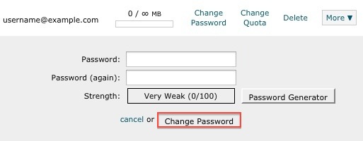 Change Password Button