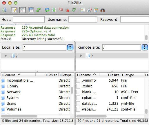 filezilla pour mac 10.4.11