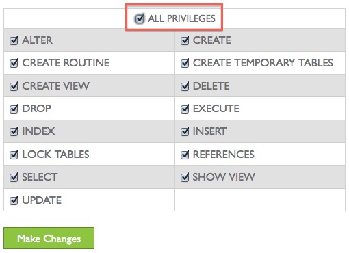 Database Privileges