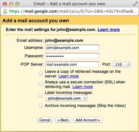 yahoo incoming mail server