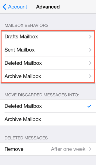 Email Application Setup   iOS Devices ios7 mailbox behavior