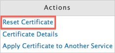 Click Reset Certificate