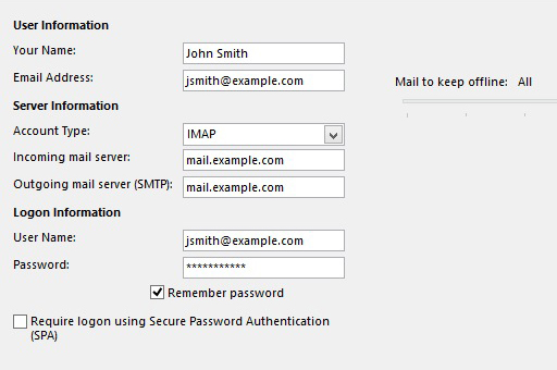 using bluehost email server settings