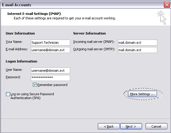 bluehost email setup for outlook 2010