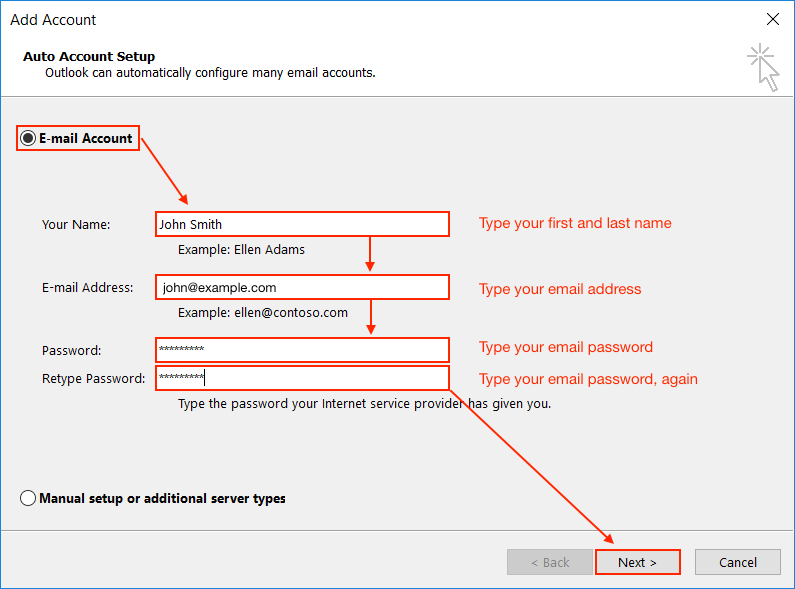 set uo gmail acount with outlook 2016 on mac